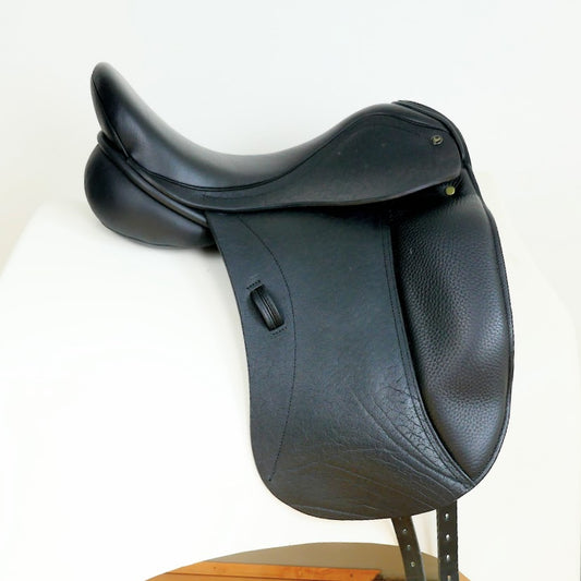 Ideal Suzannah Mono-Flap Dressage Saddle - 17" Medium-Wide Black Buffalo TD126