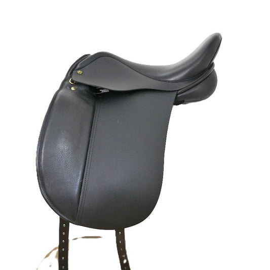 Ideal Ruth Dressage Saddle - 16.5" Wide Black Memel Leather TD141