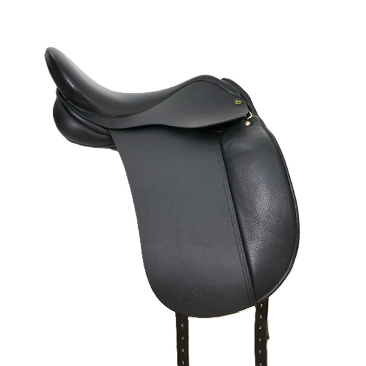 Ideal Ruth Dressage Saddle - 16.5" Wide Black Memel Leather TD141