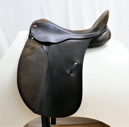 Albion Legend Comfort Dressage Saddle - 18" Medium Brown, Suede Seat & Pads TD38